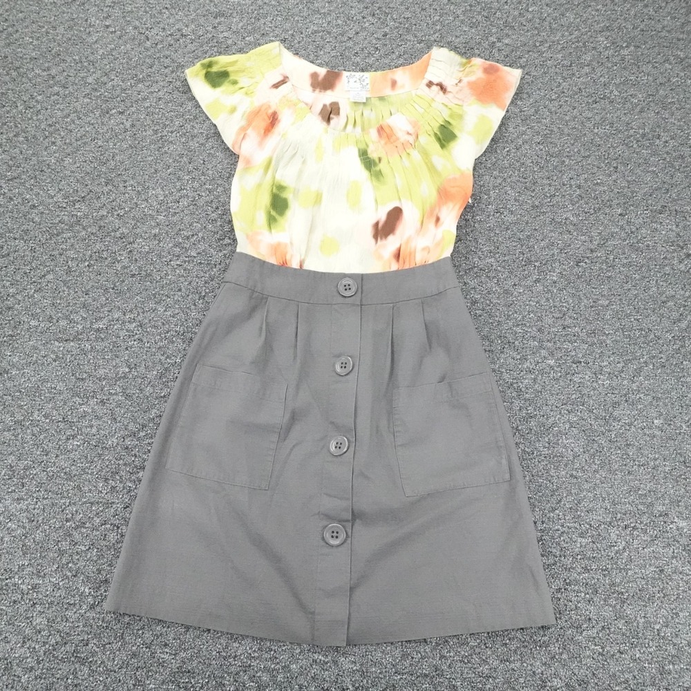 Tabitha Dress Womens 4 Gray Garden Tea Party Modest Chic Soft Girl Springcore